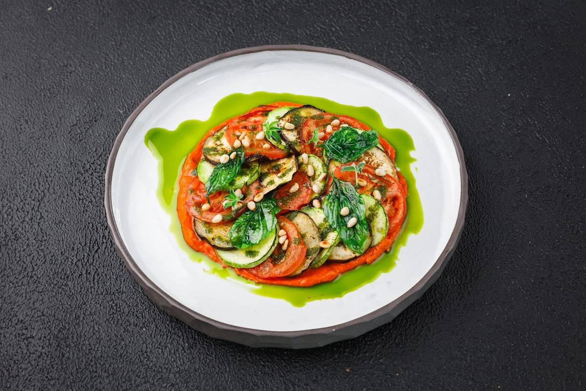Меню семейного ресторана итальянской кухни «Макраме» Запечённые овощи с песто